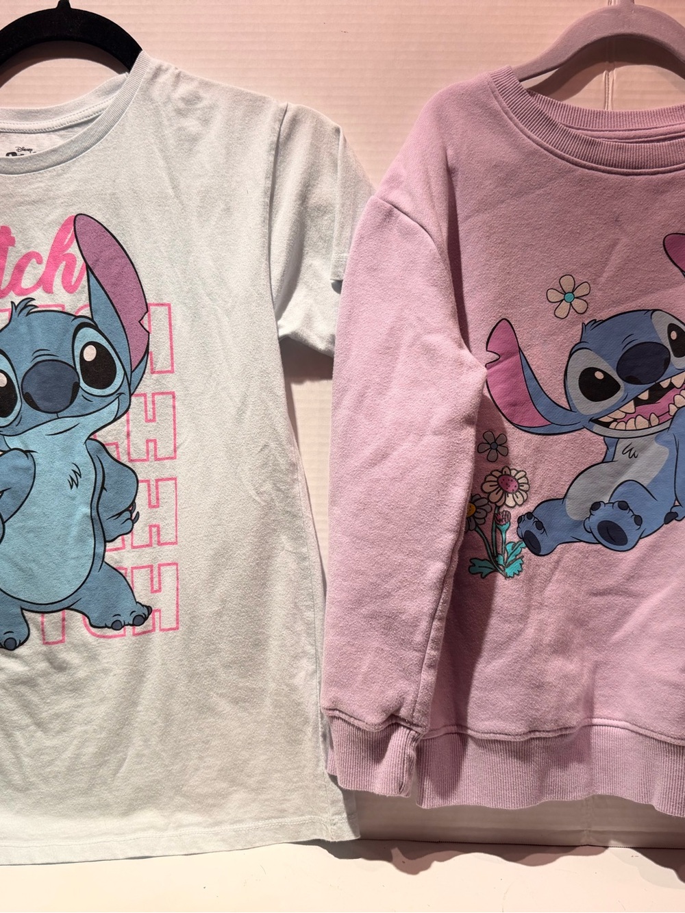 Hybrid Apparel Kids Stitch Tee & Sweatshirt Set - Pink & White